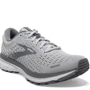 Brooks Ghost 13 Grey and White Running Shoe